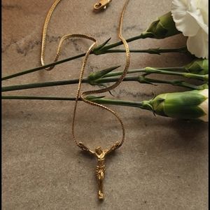 Gold Vermeil Crucifix Necklace